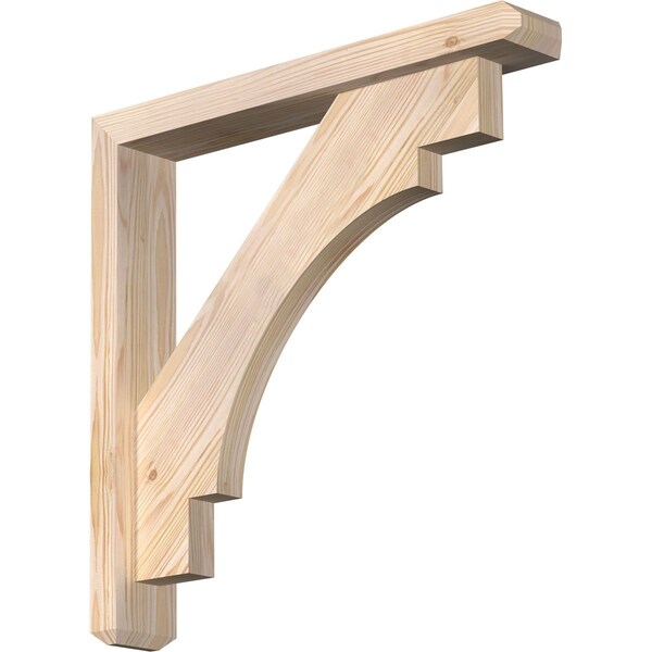Ekena Millwork Merced Craftsman Smooth Bracket w/ Offset Brace, Douglas Fir, 3 1/2"W x 22"D x 22"H BKT0402X22X22MRC04SDF - main